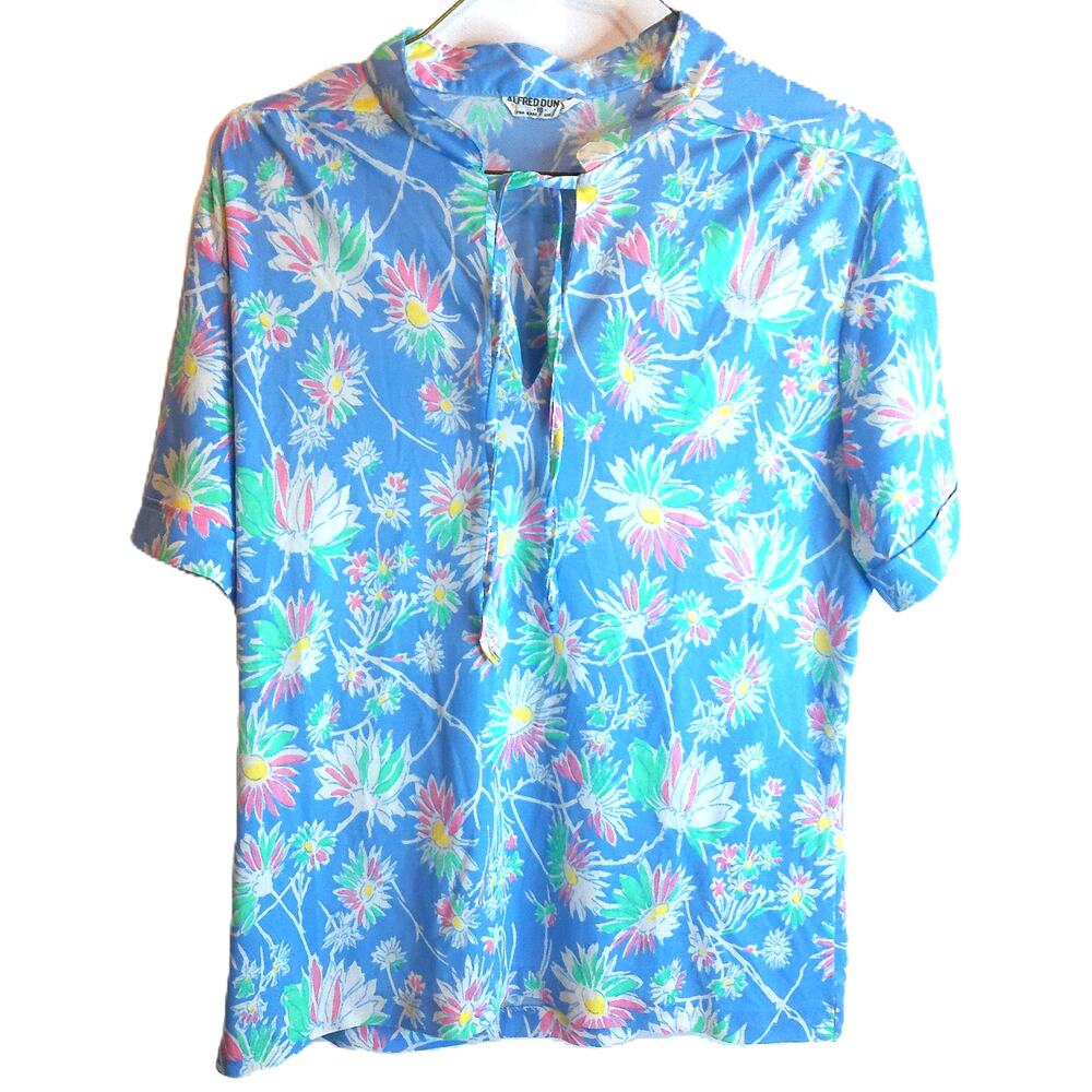 Vtg Alfred Dunner Pastel Floral Blouse Size 18 Plus Cottagecore Grandma Keyhole